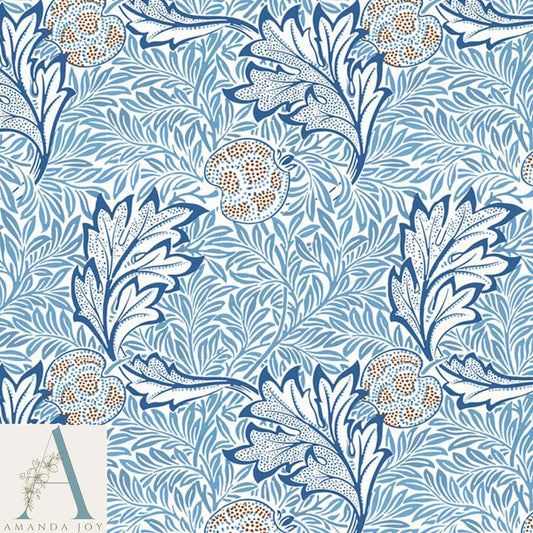 William Morris Apple Fabric Blue