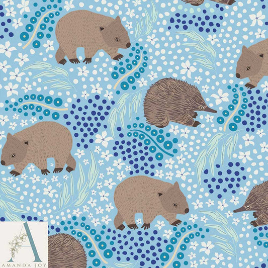 Wombat & Echidna Blue