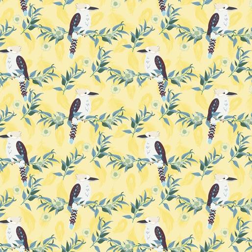 Kookaburra line up Fabric Yellow