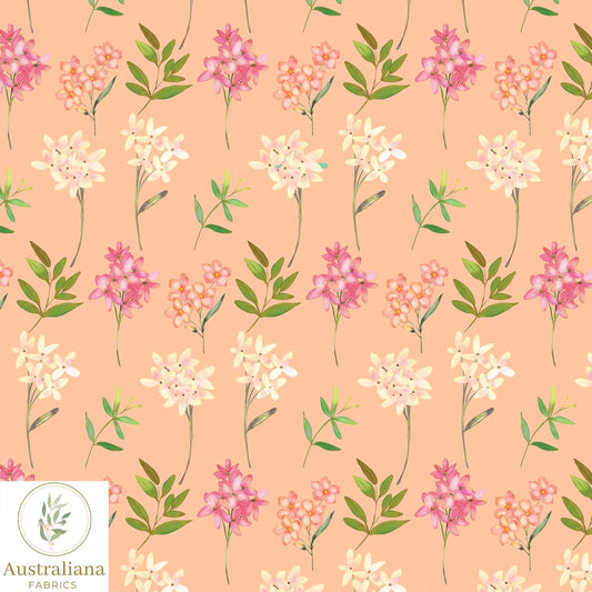 Amanda Joy Fabrics Fabric 1 metre / Cotton Sateen Floral Song Peach Fuzz