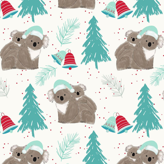 Amanda Joy Fabrics Fabric 1 metre / Cotton Sateen Koala Christmas fabric by Amanda Joy