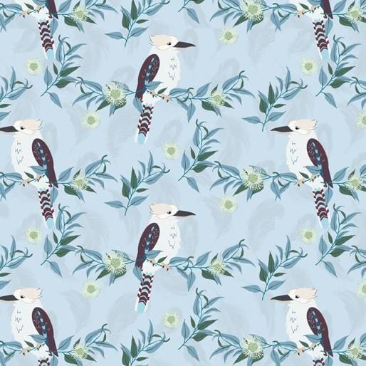 Amanda Joy Fabrics Fabric 1 Metre Kookaburra line up Fabric Blue