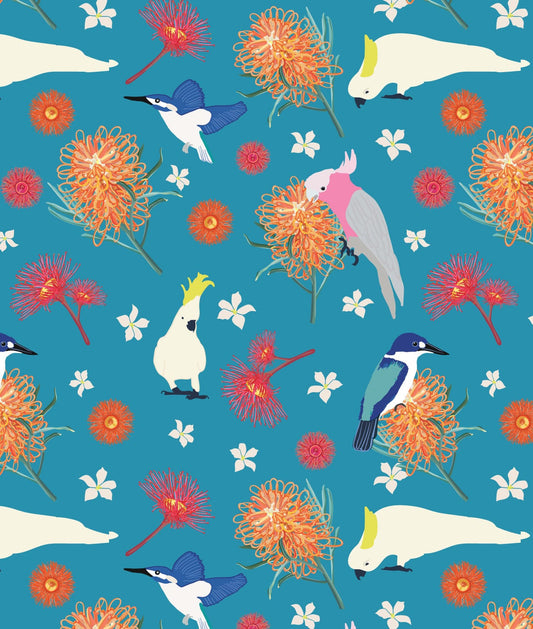 Amanda Joy Fabrics Fabric 1 Metre / Premium woven cotton sateen 150gsm Aussie Mixed Birds