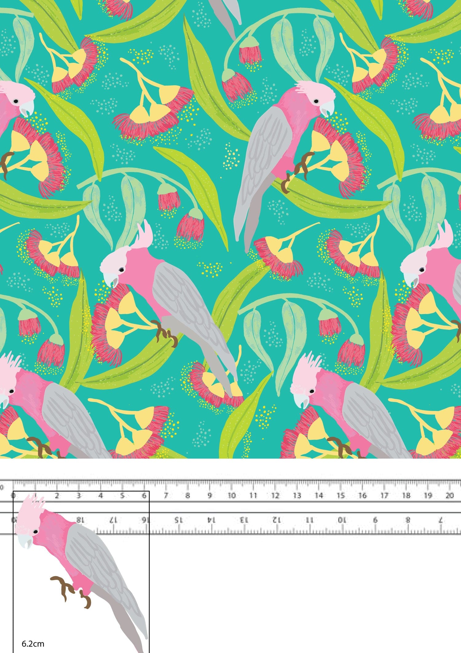 Amanda Joy Fabrics Fabric 1 Metre / Premium woven cotton sateen 150gsm Galah Fabric Green