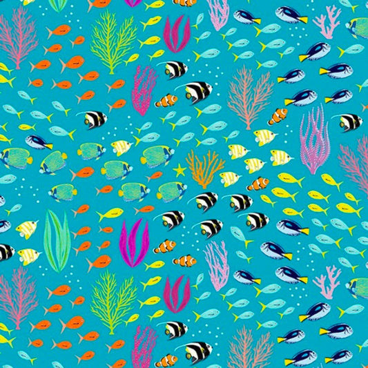 Amanda Joy Fabrics Fabric 1 Metre / Premium Woven Cotton sateen 150gsm Great Barrier Reef Fabric
