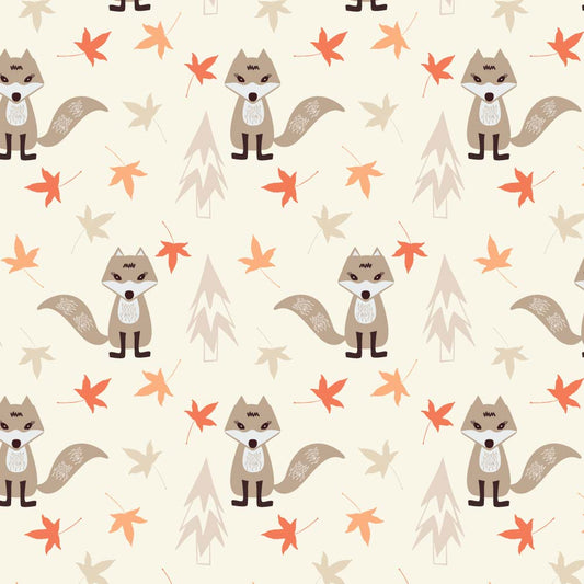 Amanda Joy Fabrics Fabric 1 Metre / Premium woven cotton sateen 150gsm Woodlands Fox Cream