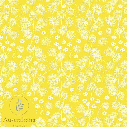 Amanda Joy Fabrics Fabric Premium Quality Woven Cotton sateen 150gsm / 1 Metre Little Wattle Yellow