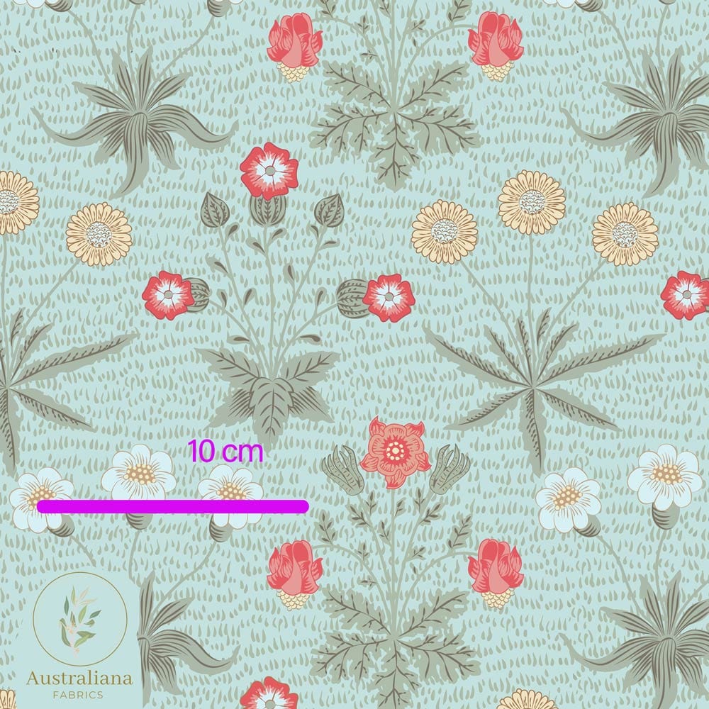 Amanda Joy Fabrics Fabric William Morris Daisy Blue 2