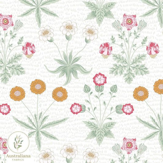 Amanda Joy Fabrics Fabric William Morris Daisy White
