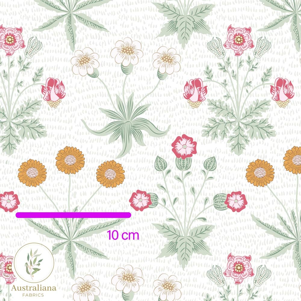 Amanda Joy Fabrics Fabric William Morris Daisy White