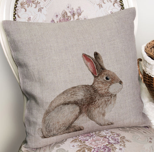 Bunny II ~ 100% Premium Linen Cushion Cover